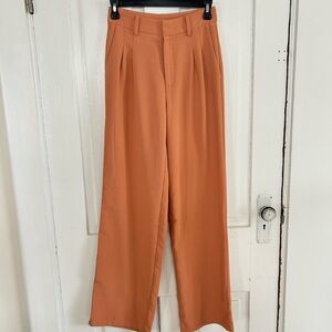 Forever 21 Wide-Leg High-Rise Pants in Orange